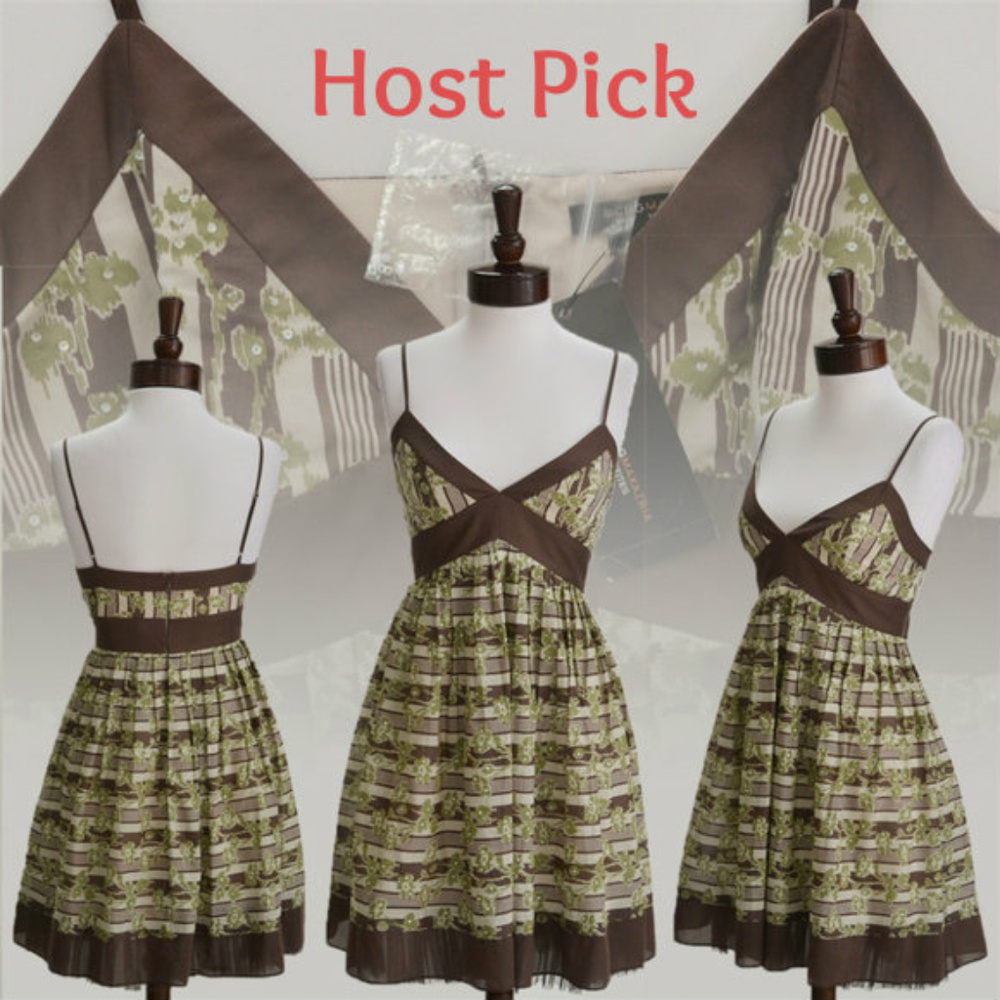 BCBG MaxAzria Dress Print Party Beaded Floral NWT
